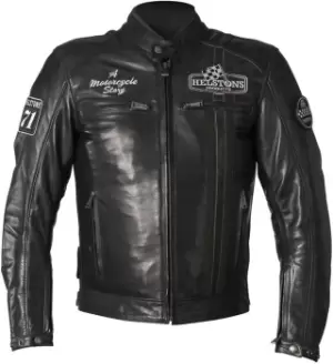 Image of Helstons Indy Motorcycle Leather Jacket, black, Size S, black, Size S