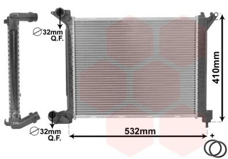 Image of VAN WEZEL Engine radiator VAN WEZEL 06002263