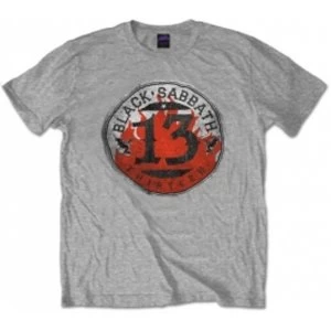 Image of Black Sabbath 13 Flame Circle Grey T Shirt: Large