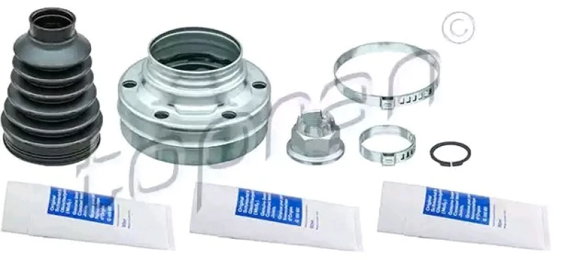 Image of TOPRAN 115 162 CV Joint EHVP transmission sided, with bellow, with grease lubrication, with fastening/mounting material Joint Kit,drive shaft (5)