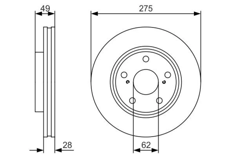 Image of Bosch 0 986 479 R58 Brake disc Vented, Oiled Brake Disc (82)