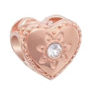 image of Chamilia Blush Sunny Heart Charm with Tanzanite Crystal