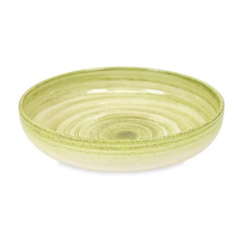 Image of Verano Spanish Ceramics Pastel Beach Hand Painted Kitchen Dining Table Large Bowl Green 27Cm (Diam)