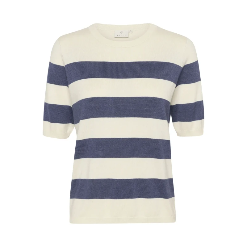 Image of Kaffe Striped knit blouse For Her KAFFE Lizza Bleu Female XL