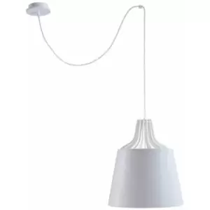 image of Keter Lea Dome Pendant Ceiling Light White, 38cm, 1x E27, 200cm Wire