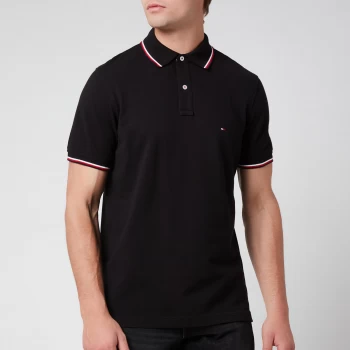 Image of Tommy Hilfiger Mens Core Tommy Tipped Polo Shirt - Black - M