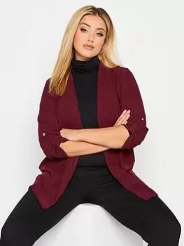Image of Yours Textured Cardigan - Red, Size 22-24, Women