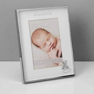 image of 4" x 6" - Bambino Silver Effect Frame Teddy - Grandchild