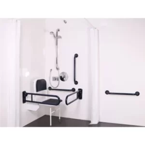 Image of Concealed valve Doc M shower pack stainless steel concealed fixings dark blue