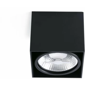 Faro Tecto - 1 Light Square Surface Mounted Downlight Black