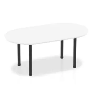 Image of Impulse 1800mm Boardroom Table White Top Black Post Leg