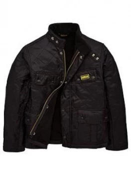 image of Barbour International Boys Ariel Polarquilt Jacket - Black, Size Age: 14-15 Years