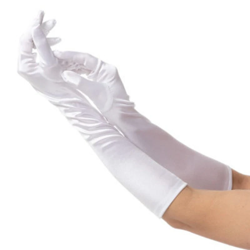 Image of Shatchi Womens Fingerless Lace Gloves Fancy Dress Evening Party Wedding Halloween Prop White unisex