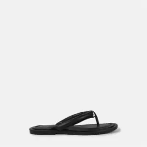 image of Missguided Padded Flip Flops - Black