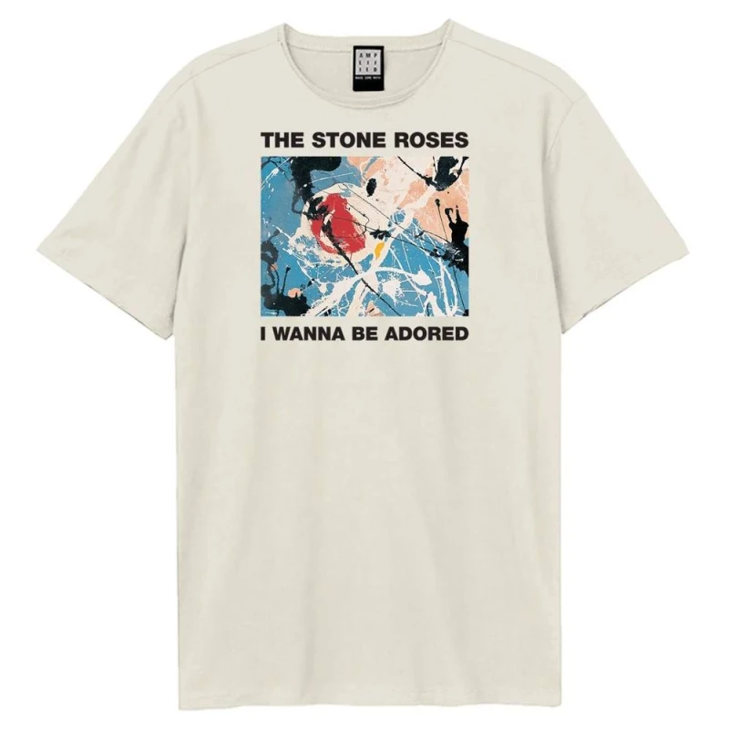 Image of Amplified Mens I Wanna Be Adored The Stone Roses T-Shirt in Off-White Size: XS Off-White Male XS