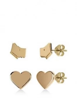 image of Radley Love Heart 2 X Dog & Heart Earring Studs