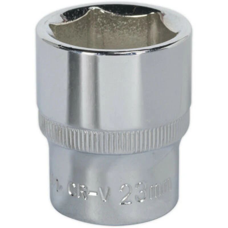 Image of Loops 23mm Forged Steel Drive Socket - 1/2" Square Drive - Polished Chrome Vanadium Metallics