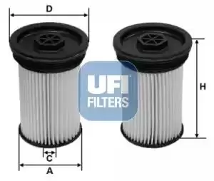 Image of UFI 26.071.00 Fuel Filter Set Of 2