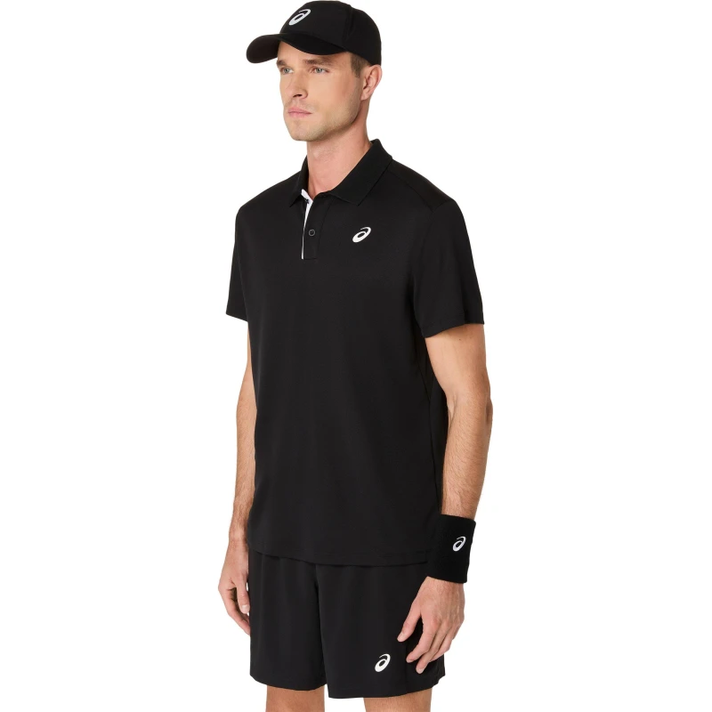Image of Asics Court Polo Shirt Mens Perf Black male X Large