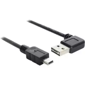 image of Delock USB cable USB 2.0 USB-A plug, USB-Mini-B plug 1m Black gold plated connectors, UL-approved 83378