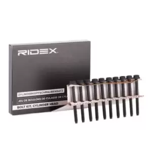 Image of RIDEX Cylinder Head Bolt Kit VW,AUDI,SKODA 1217B0116 WHT000912x10 Bolt Kit, cylinder head