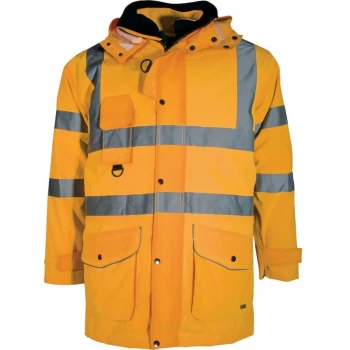 Image of Hi-vis 2XL Orange Waterproof & Breathable 5-in-1 Coat (EN20471) - Tuffsafe
