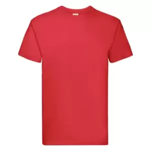 Image of Fruit Of The Loom Mens Super Premium Short Sleeve Crew Neck T-Shirt (3XL) (Red)