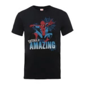 Image of Marvel Comics Spider-Man Totally Amazing Mens Black T-Shirt - L - Black