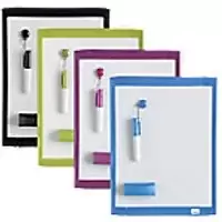 image of Nobo Mini Wall Mountable Magnetic Whiteboard 1903816 Lacquered Steel Assorted Coloured Frame 216 x 280 mm White