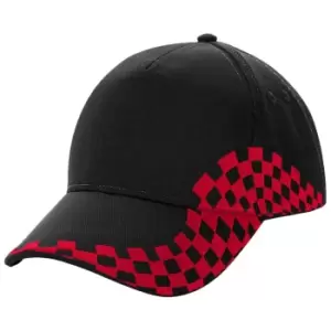 Image of Beechfield Unisex Adult Grand Prix Baseball Cap (One Size) (Black/Classic Red)