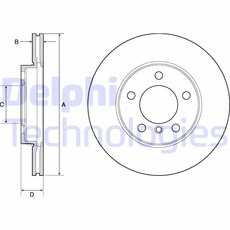 Image of DELPHI Brake disc DELPHI BG4668C