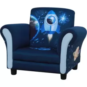 Image of Homcom - Child Armchair Comfortable Wood Frame 3-6 Yrs Blue