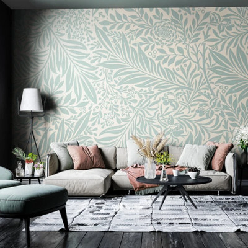 Image of Origin Murals Trailing Ferns - Duck Egg Matt Smooth Paste The Wall Mural 300Cm Wide X 240Cm High