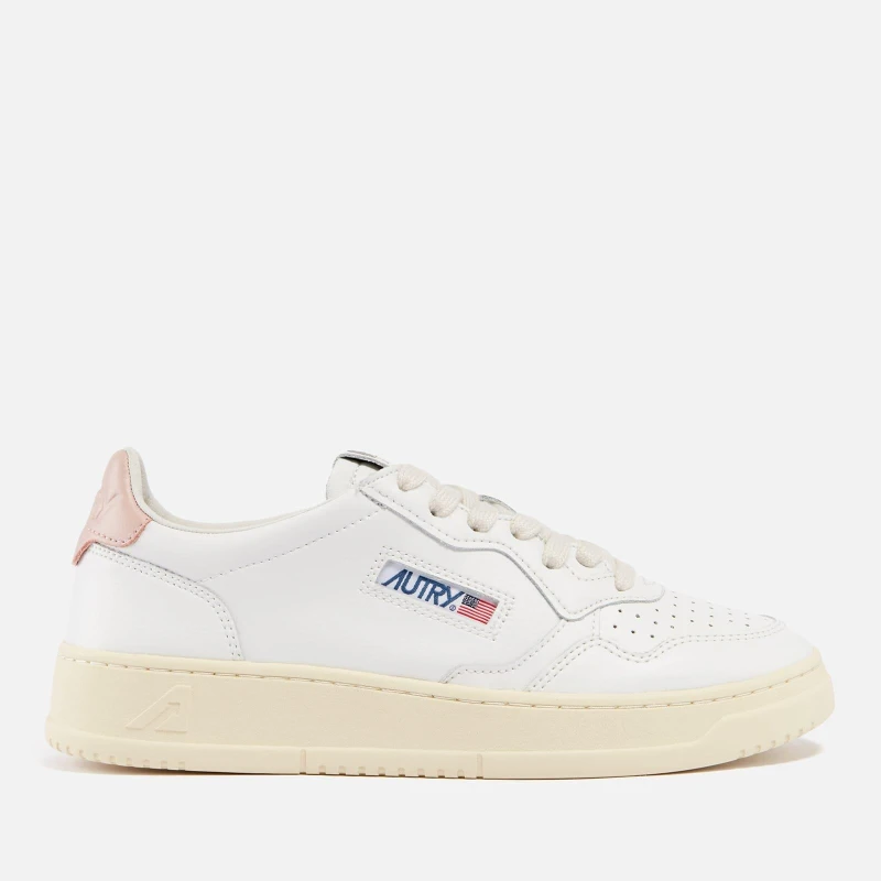 Image of Autry Medalist Leather Court Trainers White Pink female UK 3