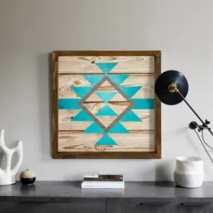 Image of TAH004 Brown Blue Decorative Framed MDF Painting