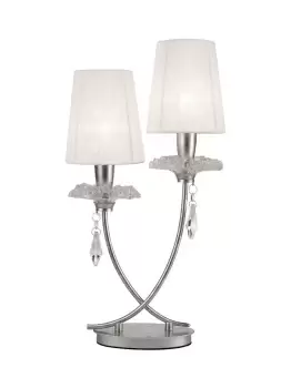 Image of Sophie Table Light, 2 x E14 (Max 20W), Silver Painting, White Shades