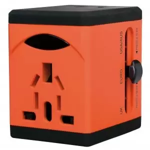 Image of Swordfish VariPlug Univers Travel Adapter Orange 40253 SK00797