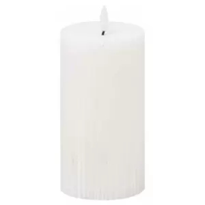 Luxe Collection Natural Glow 3x6 Textured Ribbed LED Candle