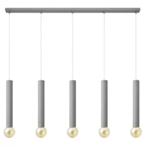 image of Tuba Straight Bar Pendant Ceiling Light Grey 120cm