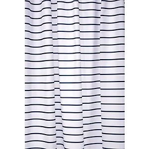 Image of Croydex Shower Curtain - Navy Stripe