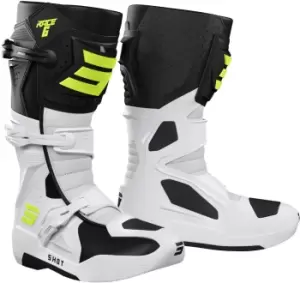 image of Shot Race 6 Motocross Boots, black-white-yellow, Size 41, black-white-yellow, Size 41