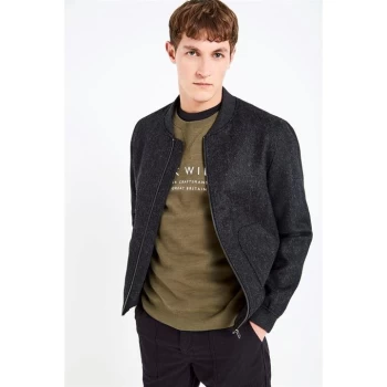 image of Jack Wills Whitcombe Wool Blend Bomber Jacket - Charcoal