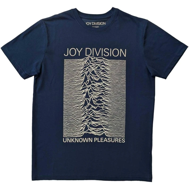 Image of Joy Division Joy Division Men Unknown Pleasures T-Shirt in Blue Size: large Blue L Male 5063300798997