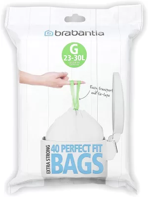 image of Brabantia 30L Size G Bin Liners - Pack of 40