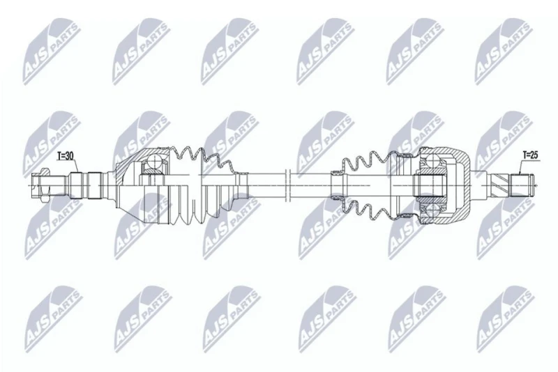 Image of NTY NPW-PL-186 Drive shaft Manual Transmission, Front Axle Left Drive Shaft (13)