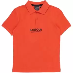 image of Barbour International Boys Formula Polo Shirt - Orange