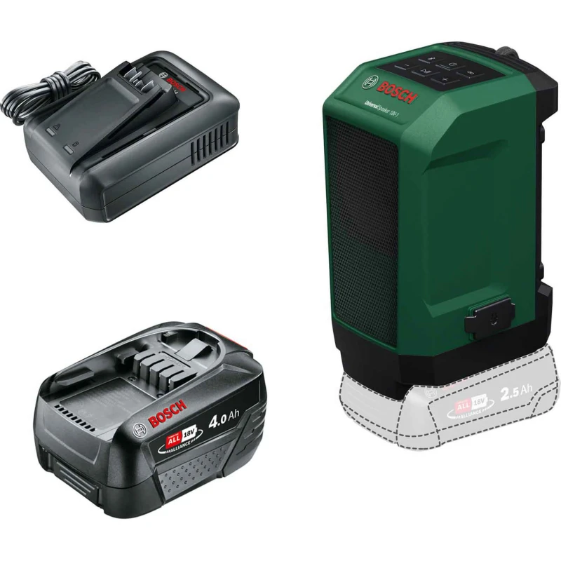 Image of Bosch UNIVERSALSPEAKER 18V-1 18v P4A Cordless Bluetooth Speaker 1 x 4ah Li-ion Charger No Case