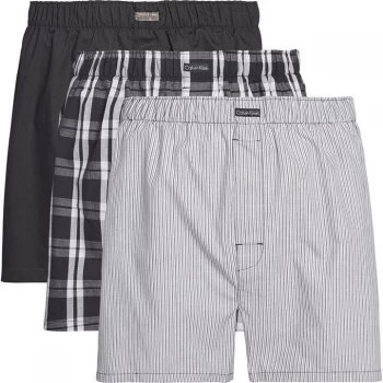 Image of Calvin Klein Boxer Wvn 3PK - Blk/Plaid