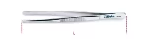 Image of Beta Tools 996 Straight End Wide Tip Stainless Steel Spring Tweezers 150mm