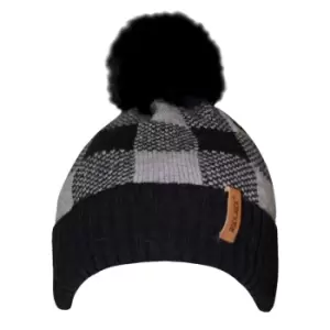 Image of Rock Jock Womens/Ladies Detachable Pom Pom Beanie (One Size) (Black/Grey)